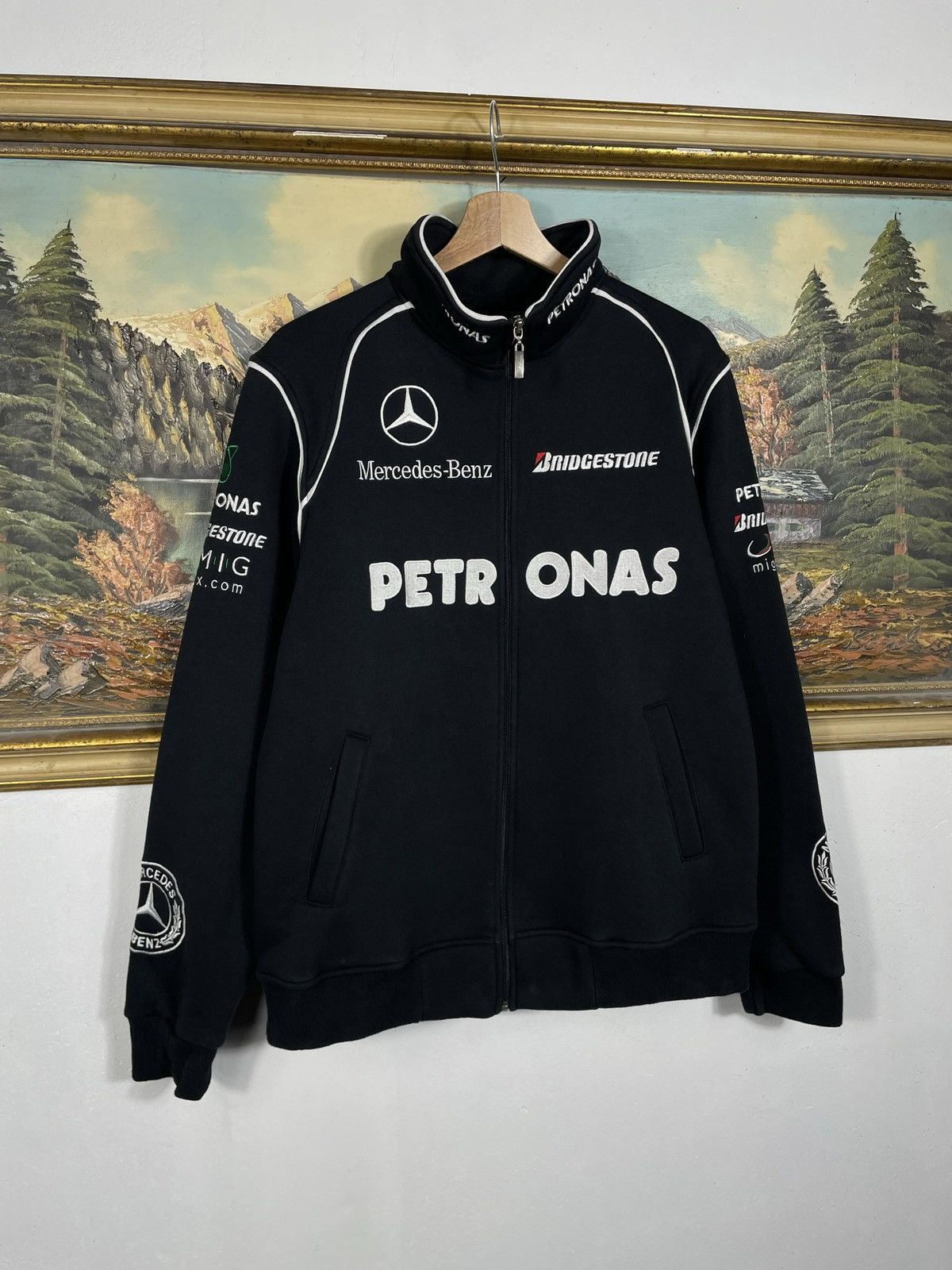 Mercedes-Benz × Vintage Mercedes Retro 00s Loose Oversize Zip Jacket Race Motor Size US L / EU 52-54 / 3 - 2 Thumbnail