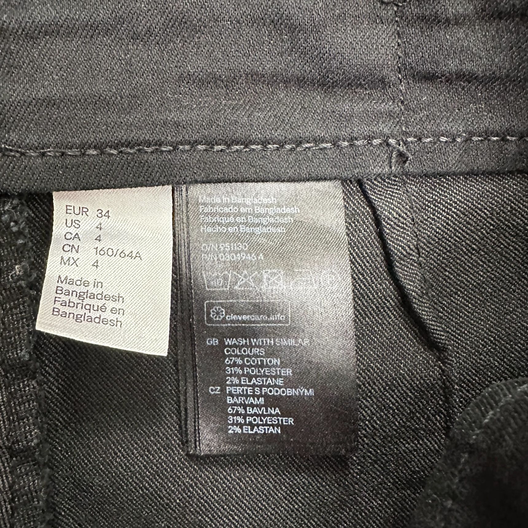 H&M H&M Jegging Pants 4 Black High Rise Skinny Stretch Cotton Blend 26x27 Womens Size 27" / US 4 / IT 40 - 6 Thumbnail