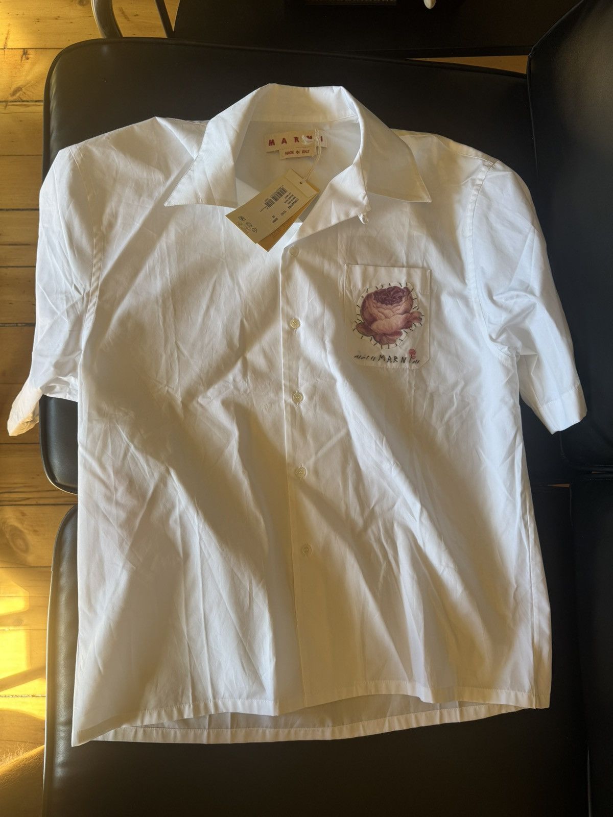 Marni Marni Flower Patch Poplin Bowling Shirt Size US M / EU 48-50 / 2 - 1 Thumbnail