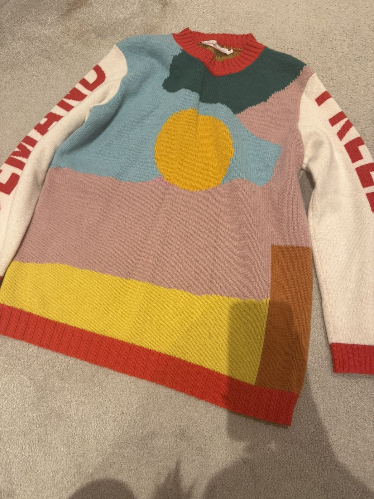 Walter Van Beirendonck Demand Freedom graphic-pattern wool jumper Size US M / EU 48-50 / 2 - 4 Thumbnail