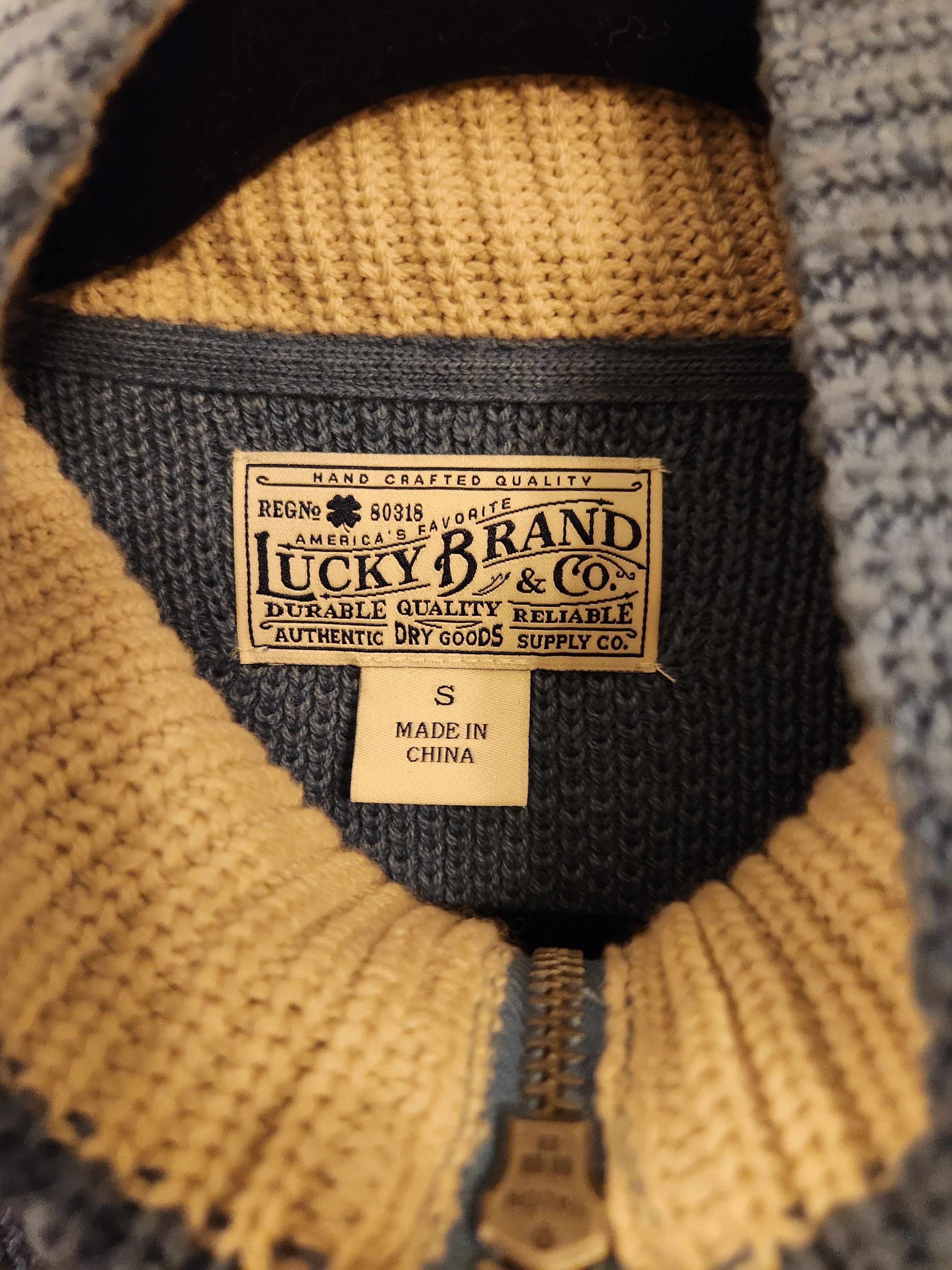 Lucky Brand Men's Zip Front Mock Neck Waffle Textured Cardigan Size US S / EU 44-46 / 1 - 3 Thumbnail