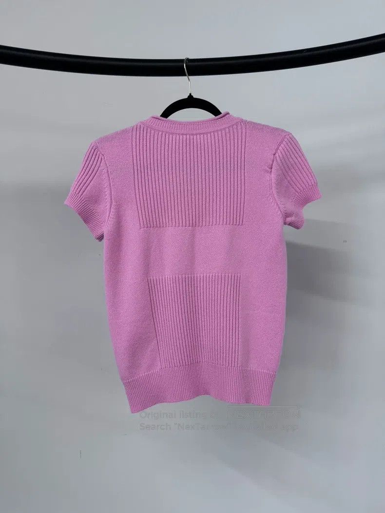 Hermes Hermes Pink Knit Short Sleeve Size XS / US 0-2 / IT 36-38 - 3 Thumbnail