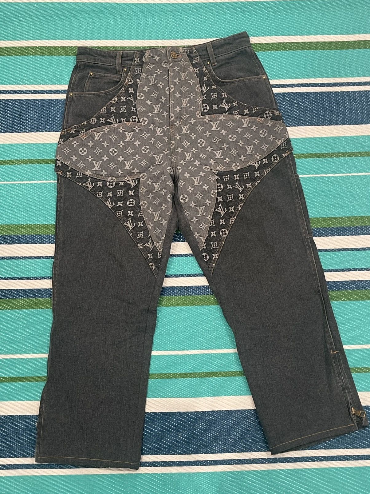 Louis Vuitton × Nigo LV x Nigo Monogram Crazy Denim Pants Black