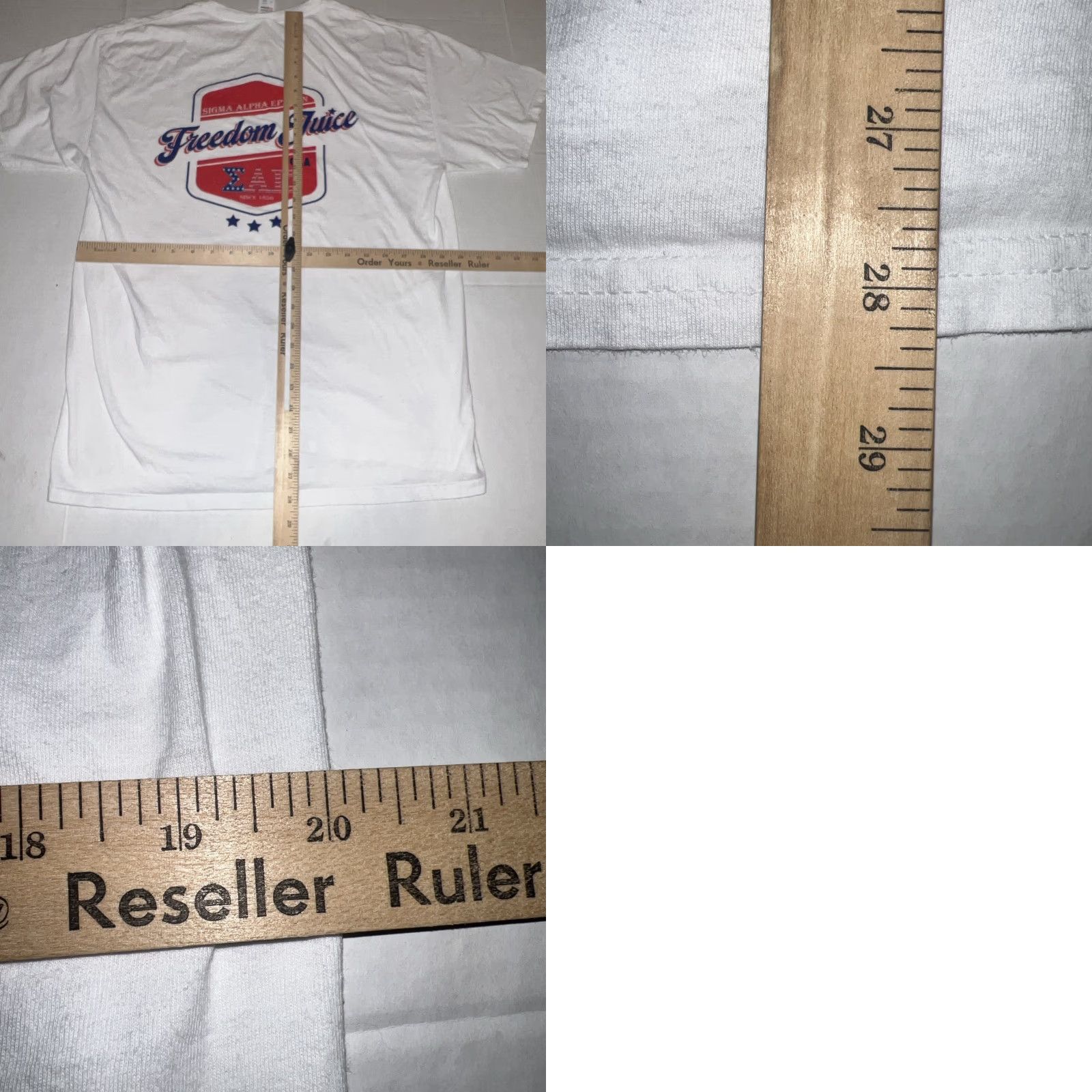 Fruit Of The Loom VINTAGE UCLA Bruins SAE Sigma Alpha Epsilon Fraternity Freedom Juice Parody Shirt L Men White Cotton Graphic Tee Size US L / EU 52-54 / 3 - 8 Thumbnail