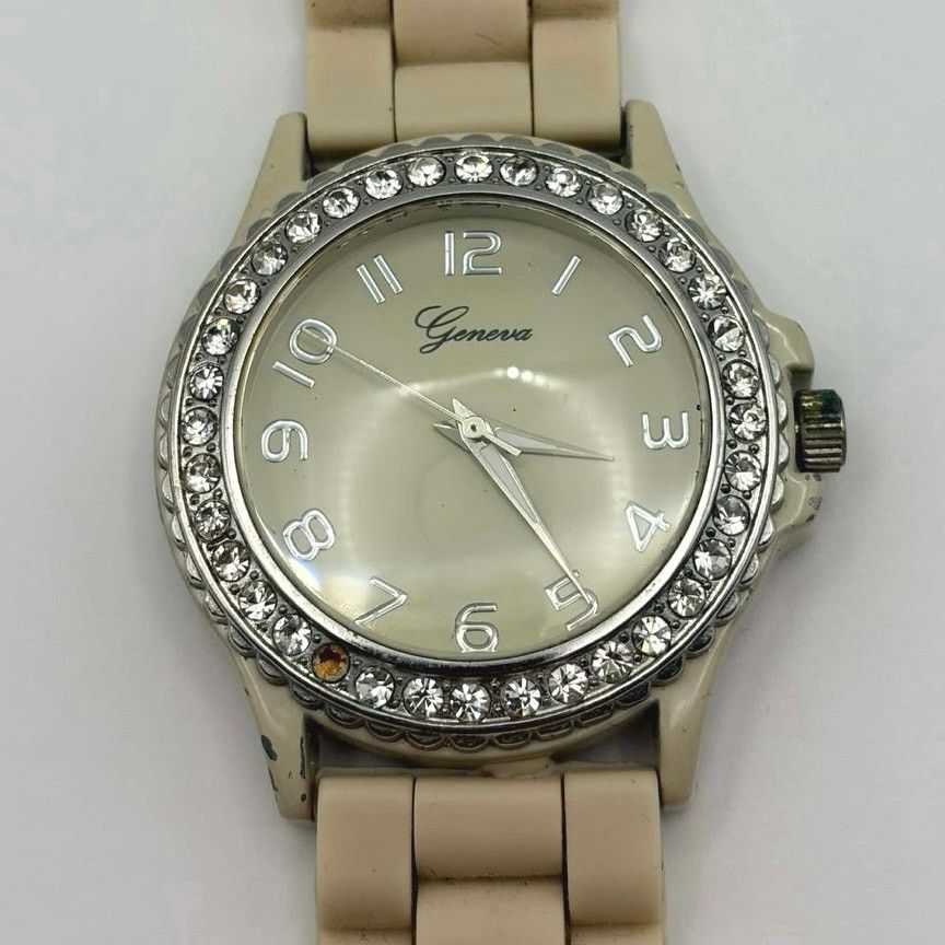 Geneva Cream & Silver Geneva Men’s Watch Size ONE SIZE - 3 Thumbnail