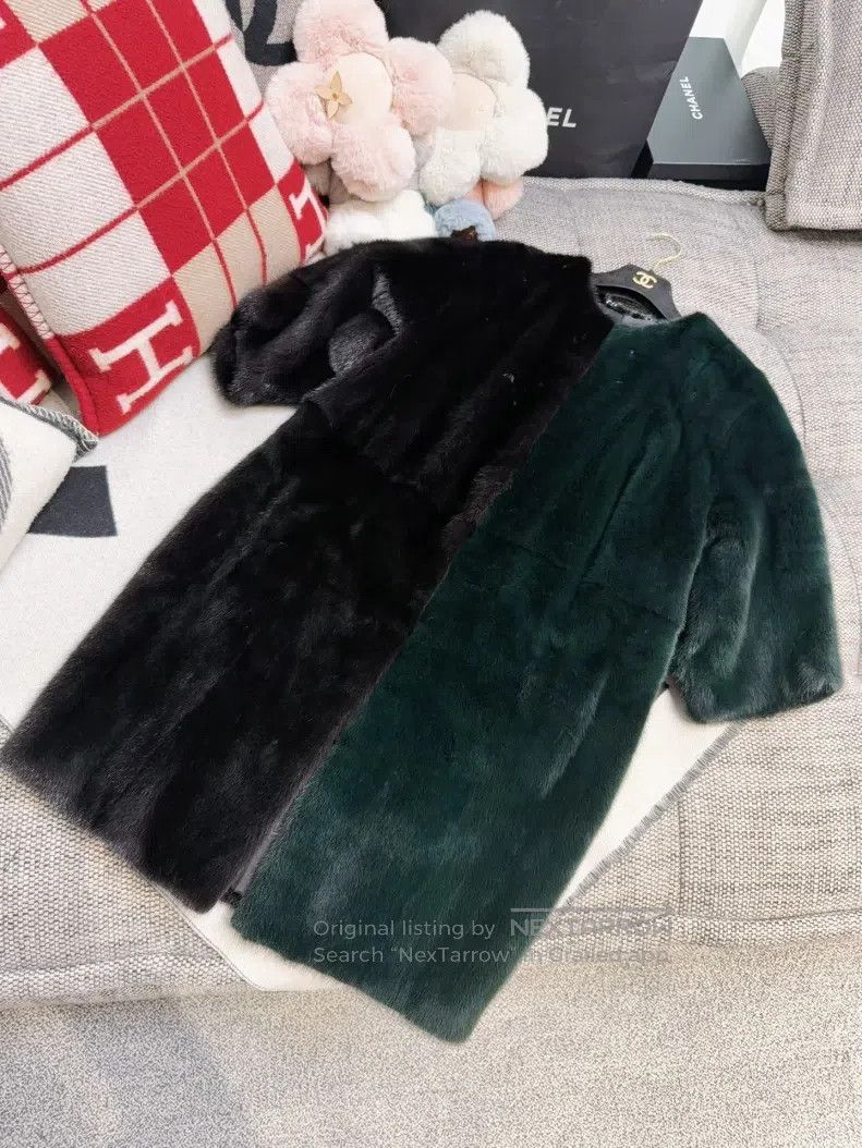 Fendi Fendi Black and Dark Green Mink Fur Coat Size XS / US 0-2 / IT 36-38 - 4 Thumbnail