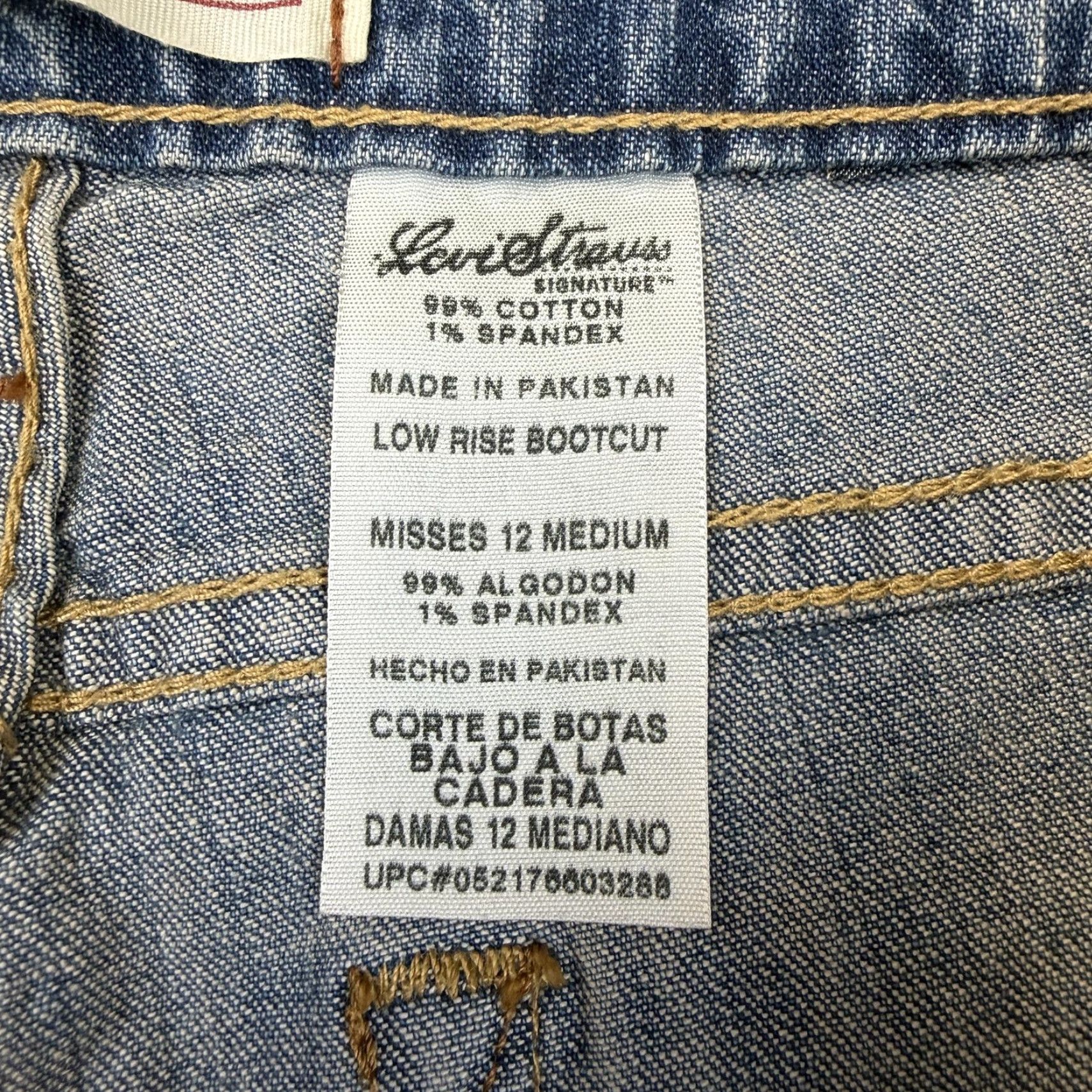 Vintage Levi Strauss Signature Jeans Womens 12 Blue Slim Bootcut Stretch 34x32 NWT Size 34" / US 12 / IT 48 - 3 Thumbnail