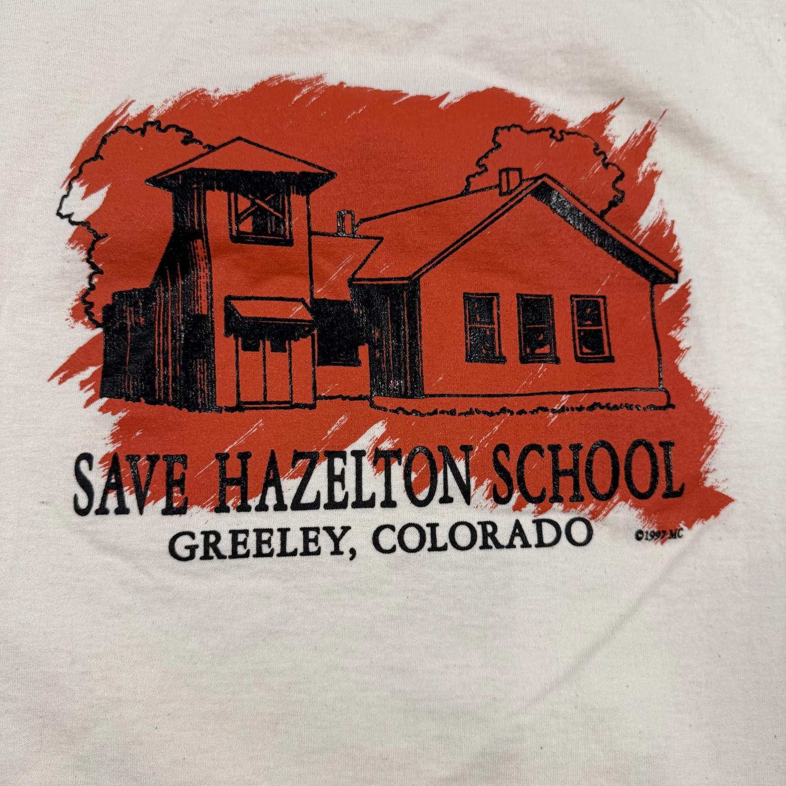 Fruit Of The Loom Vtg 1997 Save Hazelton School T-Shirt Greeley CO Made in USA Size US L / EU 52-54 / 3 - 2 Thumbnail