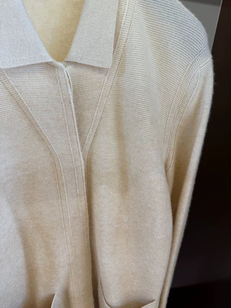 Loro Piana LORO PIANA Pale yellow gradient cashmere cardigan Size M / US 6-8 / IT 42-44 - 2 Thumbnail