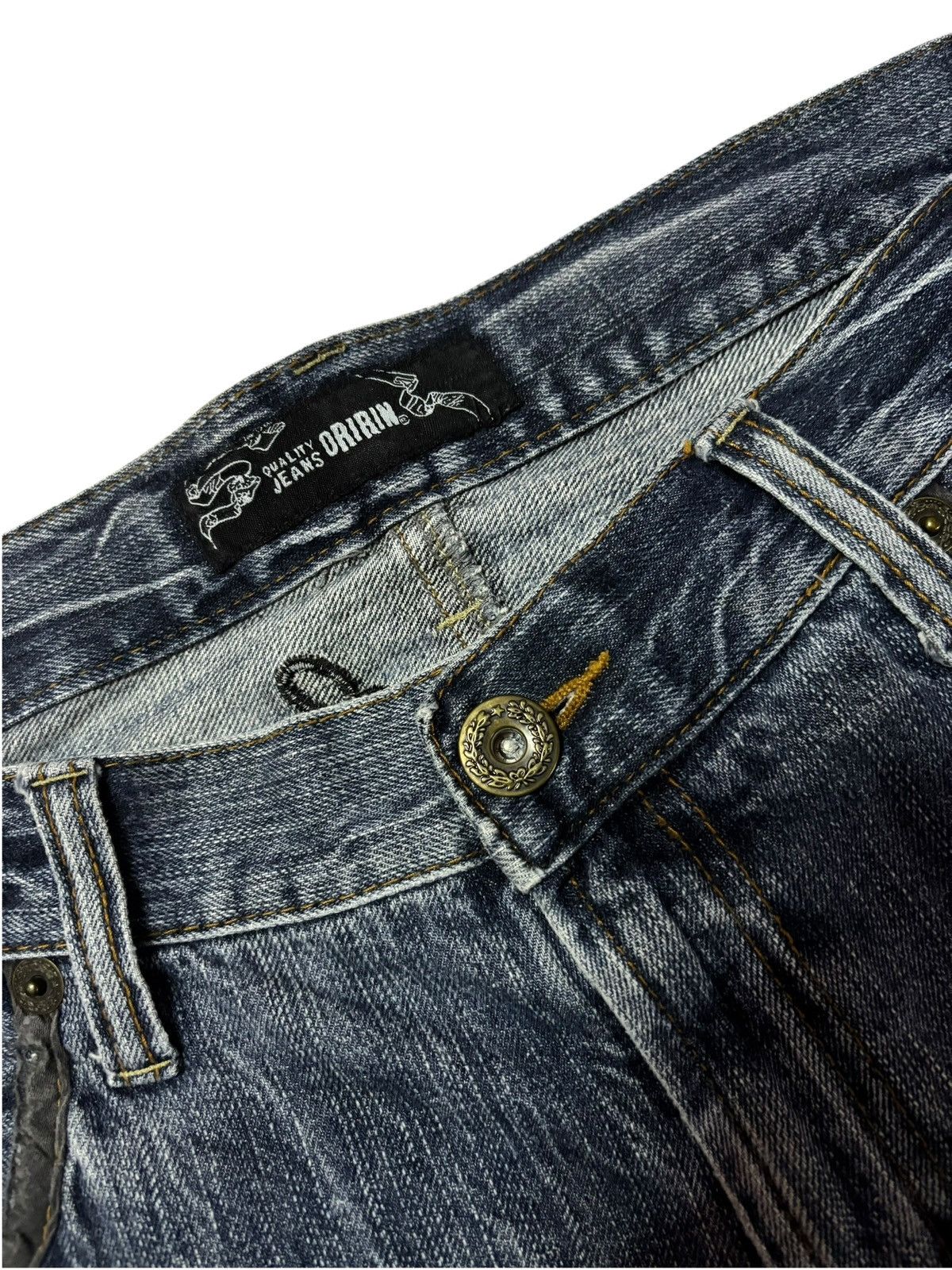 Japanese Brand Vtg Oririn Japan Whisker Faded Punk Jeans Size US 34 / EU 50 - 11 Thumbnail