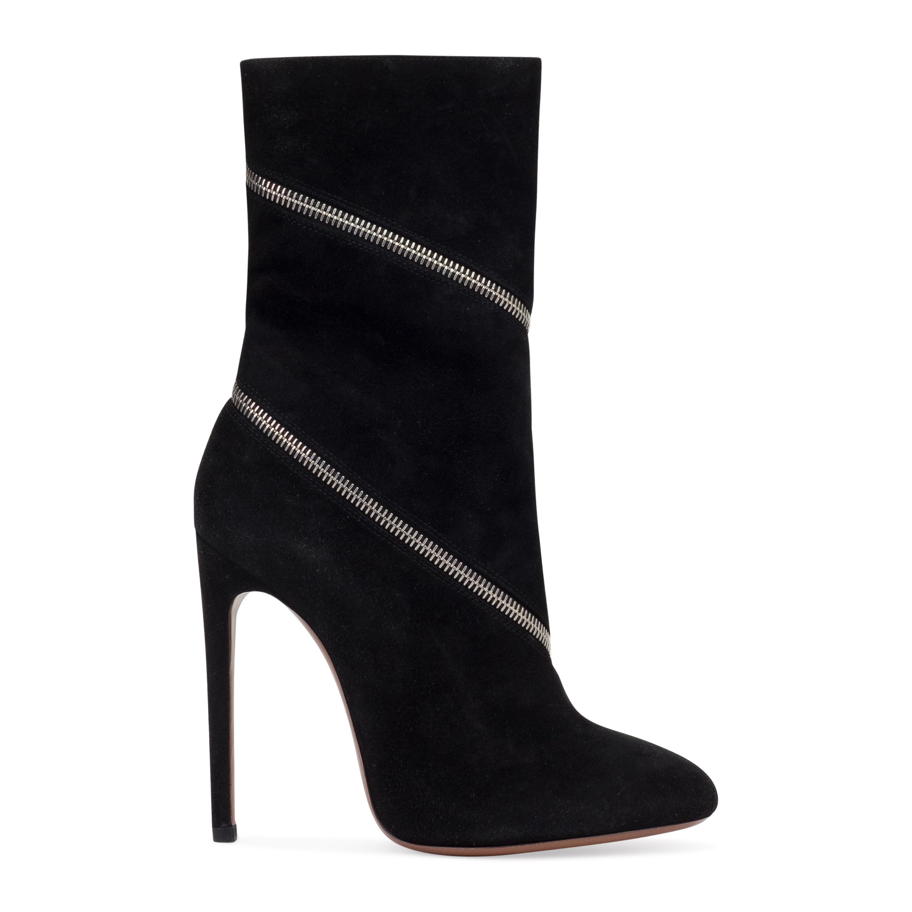 Alaia Black Spiral Zip Around Ankle Boots SIZE 37.5