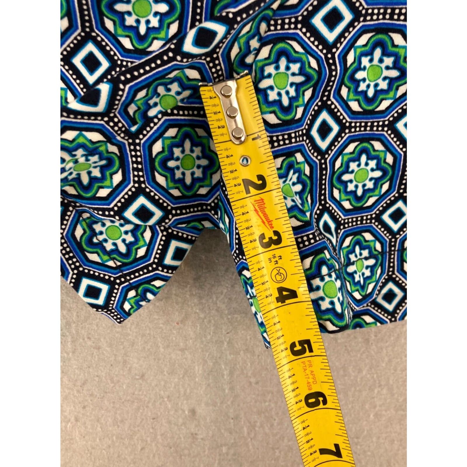 Vintage Crown Ivy Shorts 10 Blue Geometric Boho Pockets Womens Size 32" / US 10 / IT 46 - 5 Thumbnail