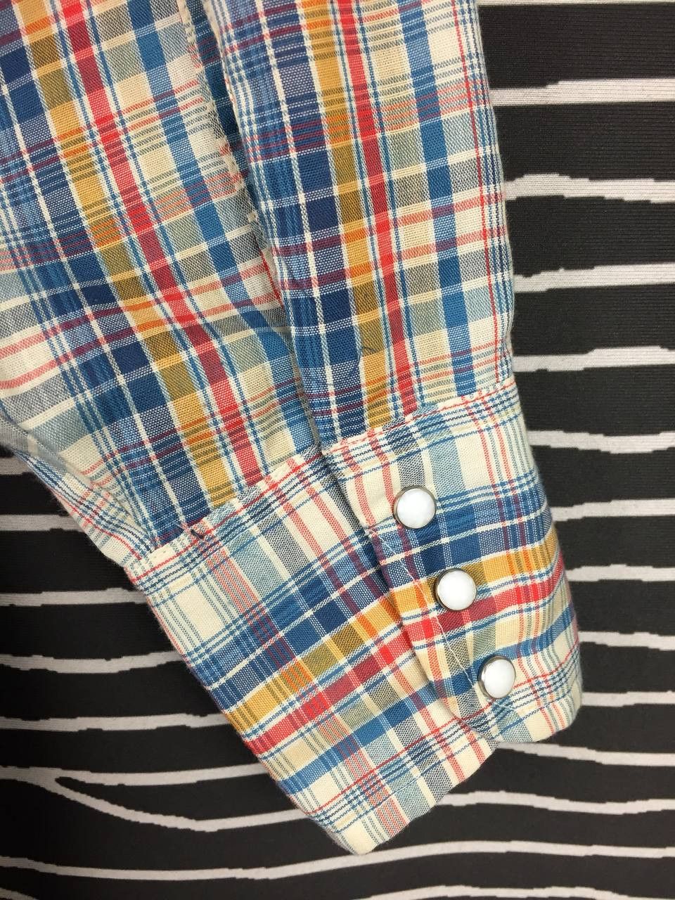 Levi's Vtg 70s Levi’s Made in Usa Western Plaid Snap Button Shirt Size US M / EU 48-50 / 2 - 7 Thumbnail