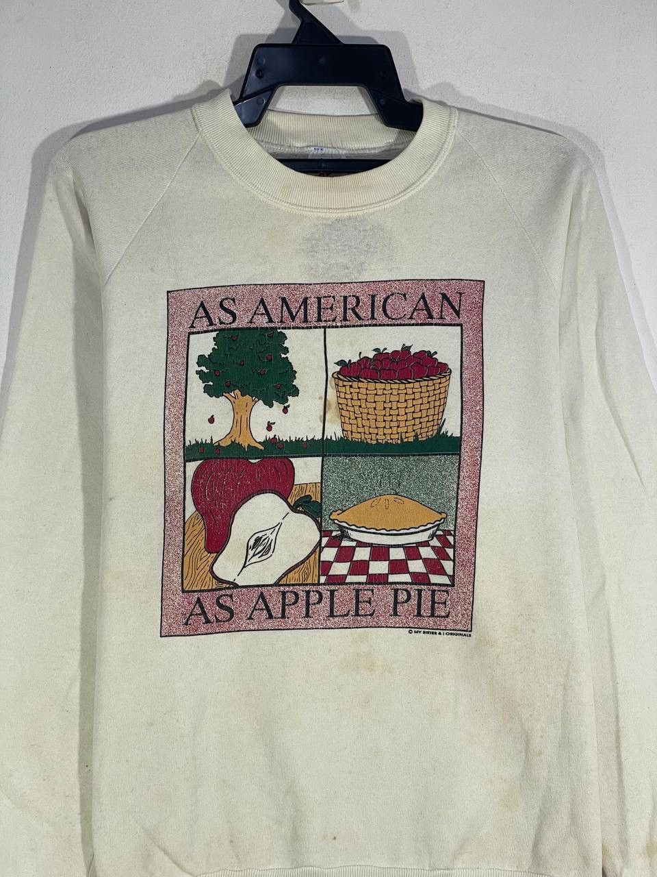 Other Vintage 90s art as american as apple sweatshirt size L Size US L / EU 52-54 / 3 - 4 Thumbnail