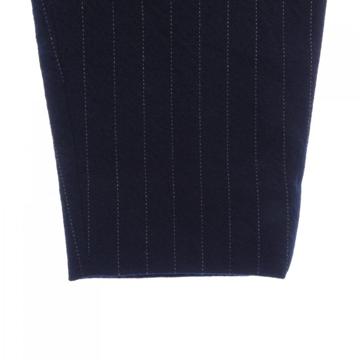 Comme des Garcons Homme Deux Cropped Pants Polyester Zipper Stripe Navy Size US 32 / EU 48 - 3 Thumbnail