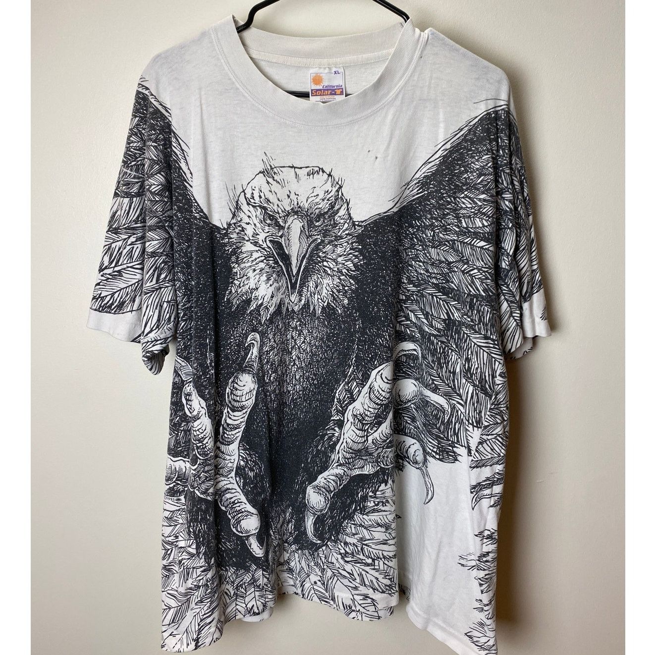 Vintage Vintage 90s Eagle All Over Print AOP XL California Solar Tee Size US XL / EU 56 / 4 - 1 Thumbnail