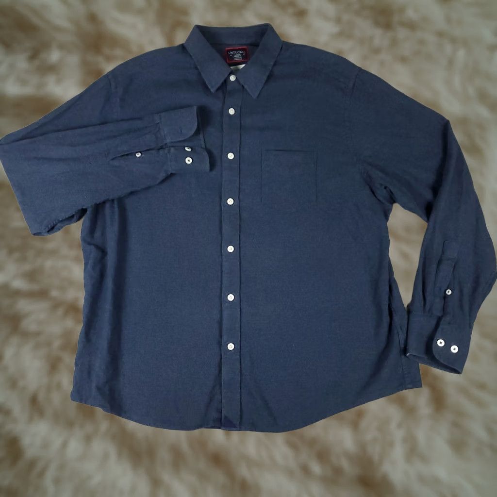 UNTUCKit UNTUCKit Shirt Mens L Blue Flannel Button Up Long Sleeve Shirt Size US L / EU 52-54 / 3 - 1 Thumbnail