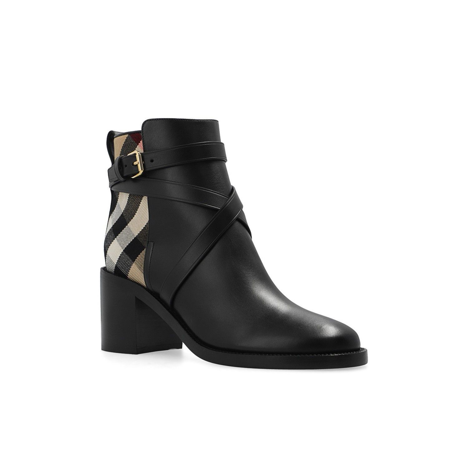 BURBERRY New Pryle Black Leather 80mm Heel Boots New & Authe