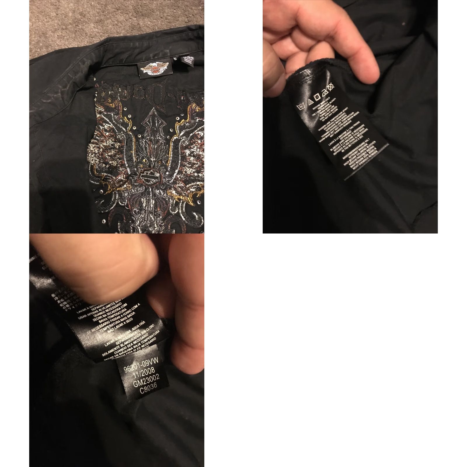 Harley Davidson HARLEY-DAVIDSON ROAD ANGEL WOMENS 1W PLUS BUTTON-UP BLACK 96201-09VW Size XS / US 0-2 / IT 36-38 - 8 Thumbnail