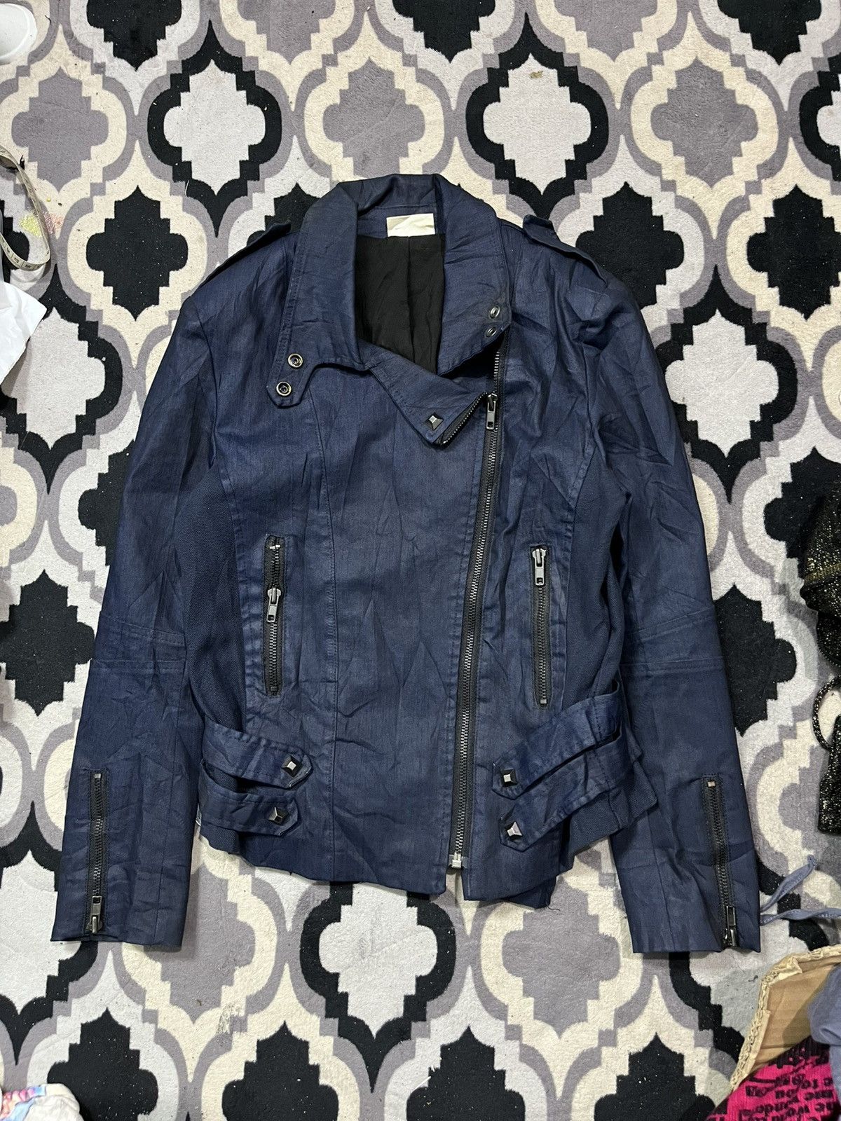 Isamu Katayama Backlash Think about waxed bondage punk jacket Size US M / EU 48-50 / 2 - 2 Thumbnail
