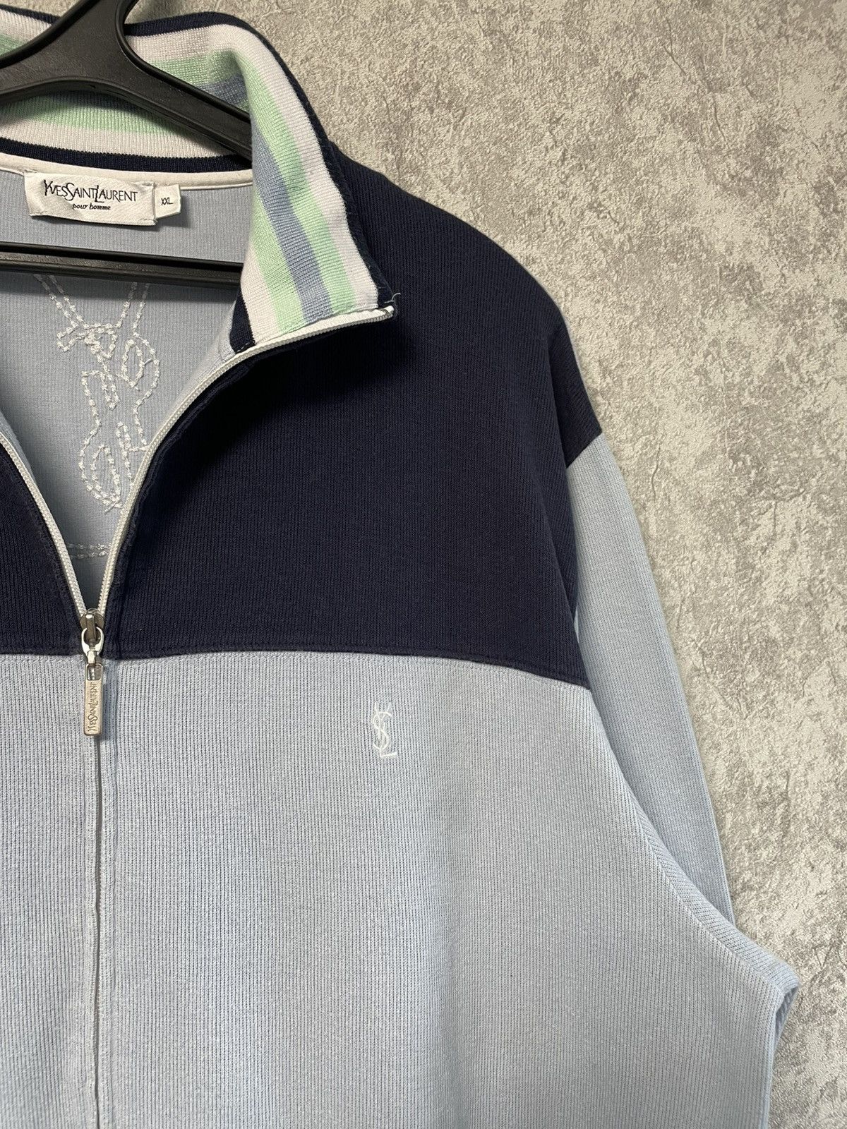 Yves Saint Laurent Vintage Yves Saint Laurent YSL Sweater Full Zip Blue Jumper Size US XXL / EU 58 / 5 - 6 Thumbnail
