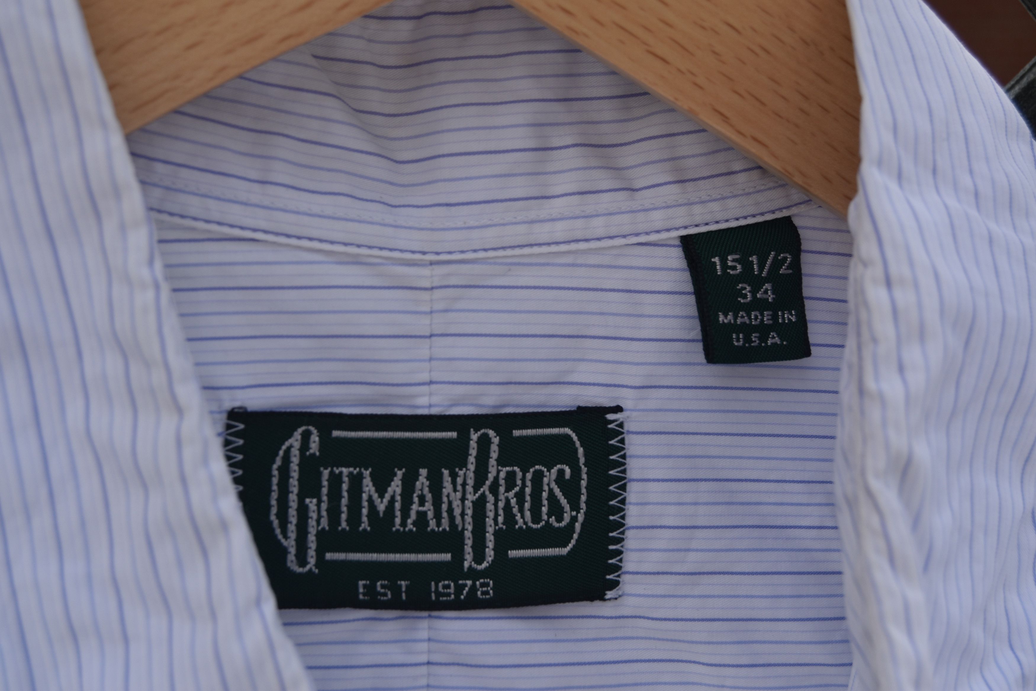 Gitman white and blue stripe shirt