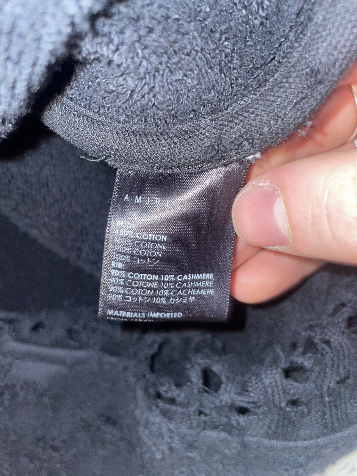 Amiri Shotgun Distressed THRASHED Cashmere Hoodie Size US M / EU 48-50 / 2 - 13 Thumbnail