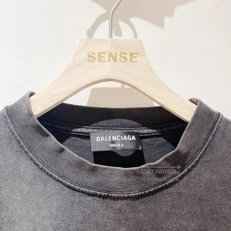 Balenciaga Balenciaga Embroidered Washed Black Distressed Short Sleev Size US M / EU 48-50 / 2 - 2 Thumbnail