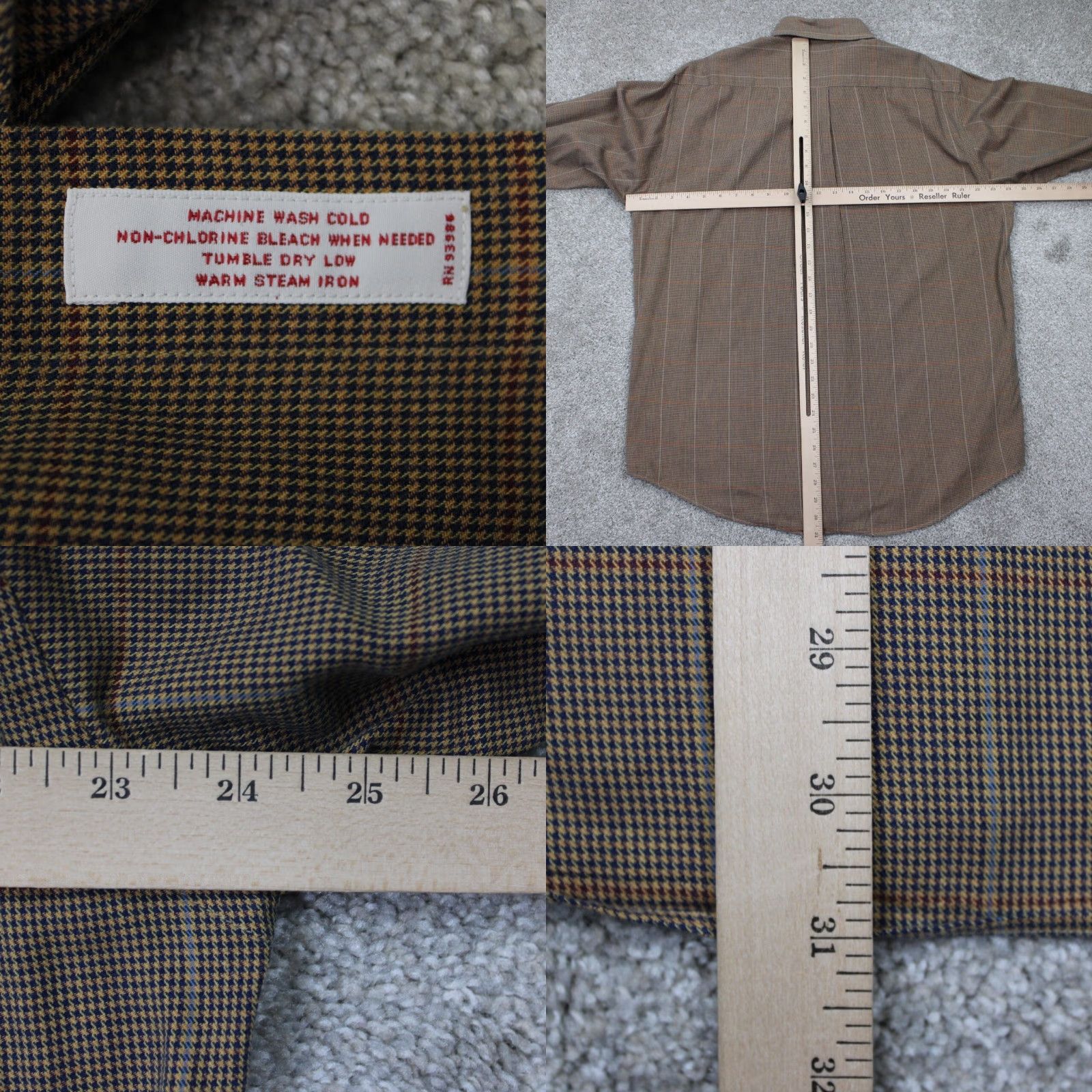 Brooks Brothers Brooks Brothers 346 BrooksFlannel Shirt Mens Medium Cotton/Wool Yellow/Blue L/S Size US M / EU 48-50 / 2 - 8 Thumbnail