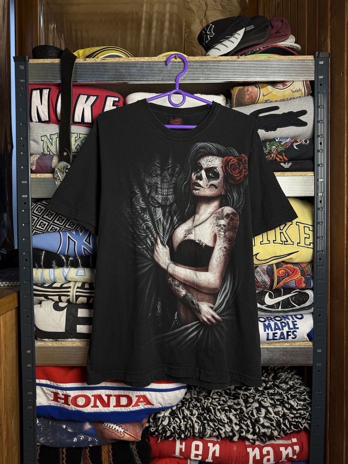 Band Tees Vintage Y2K Adult Horror Face Skeleton Spiral Tee Size US L / EU 52-54 / 3 - 1 Thumbnail