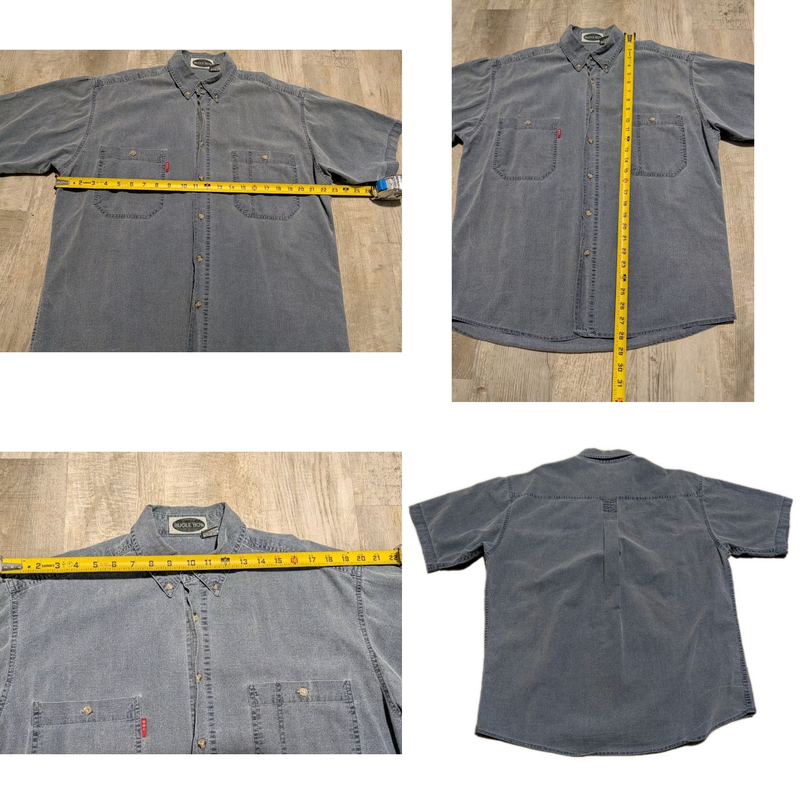 Bugle Boy VTG Bugle Boy Company Mens Short Sleeve Button Up Shirt Gray M 90s Retro Classic Logo Pockets Collared Mix Casual Size US M / EU 48-50 / 2 - 8 Thumbnail