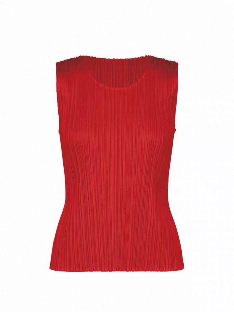 Issey Miyake Issey Miyake Red pleated vest Size L / US 10 / IT 46 - 2 Thumbnail