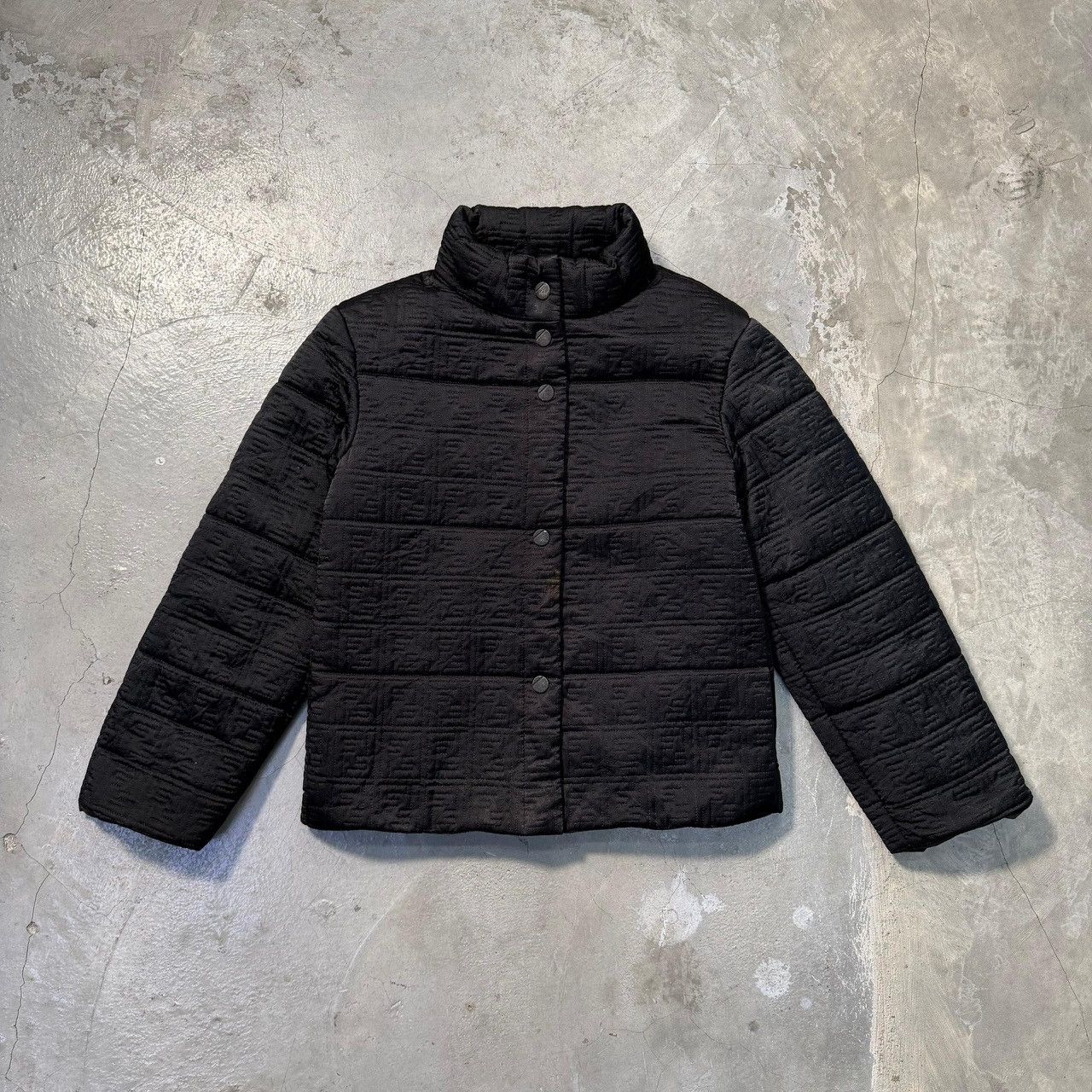 Fendi Vintage FENDI FF Monogram Quilted Puffer Jacket Black Size XS / US 0-2 / IT 36-38 - 1 Thumbnail