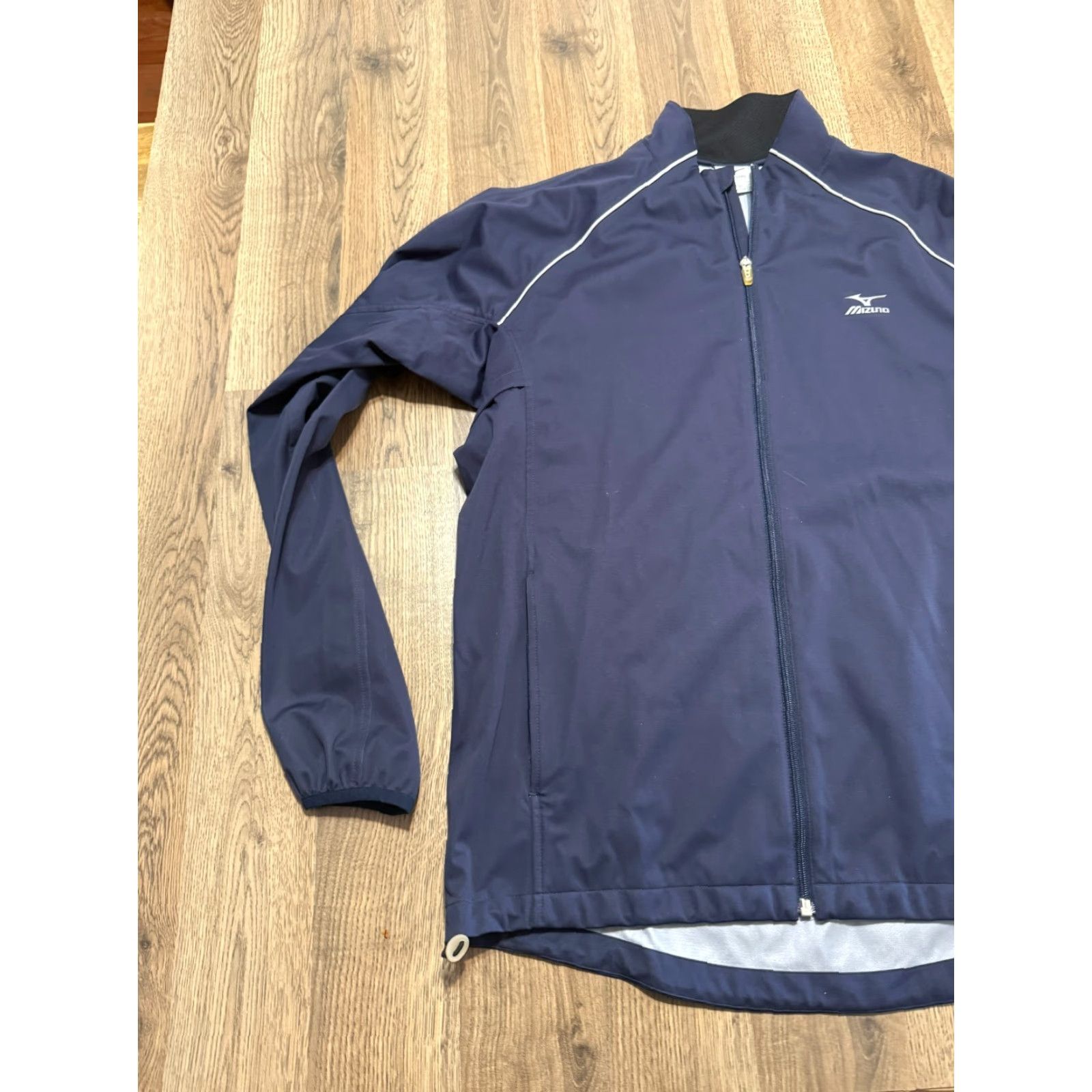 Mizuno Mizuno Jacket Mens Size Medium Blue Athletic Full Zip Long Sleeve Outdoor Windbreaker, Regular Fit, Solid, Polyester, Full Zip, Outdoor Activewear Size US M / EU 48-50 / 2 - 4 Thumbnail