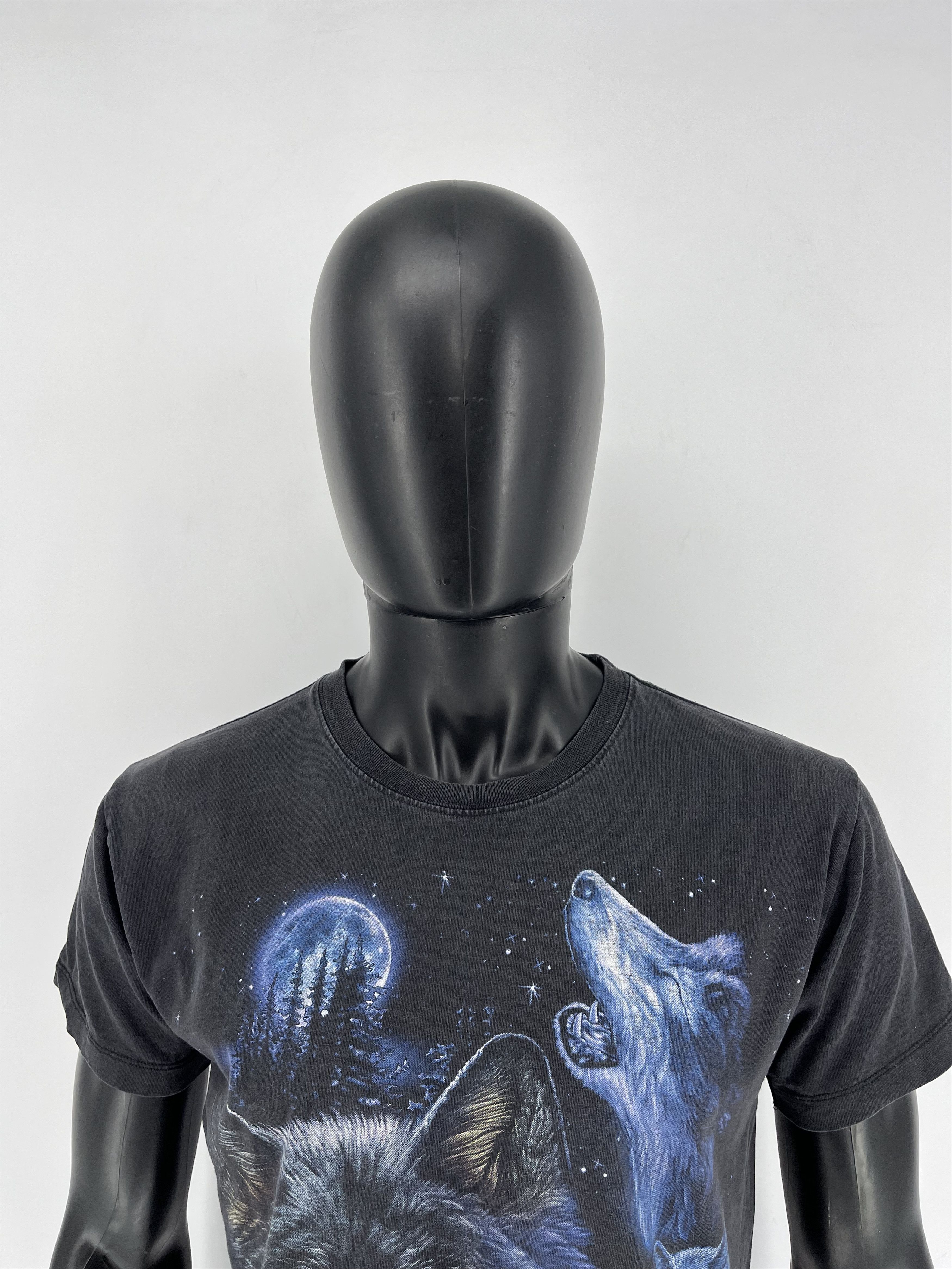 Vintage Vintage 90s Wolf Face Boxy Fit Tee WILD Dead Horror Print Size US M / EU 48-50 / 2 - 9 Thumbnail