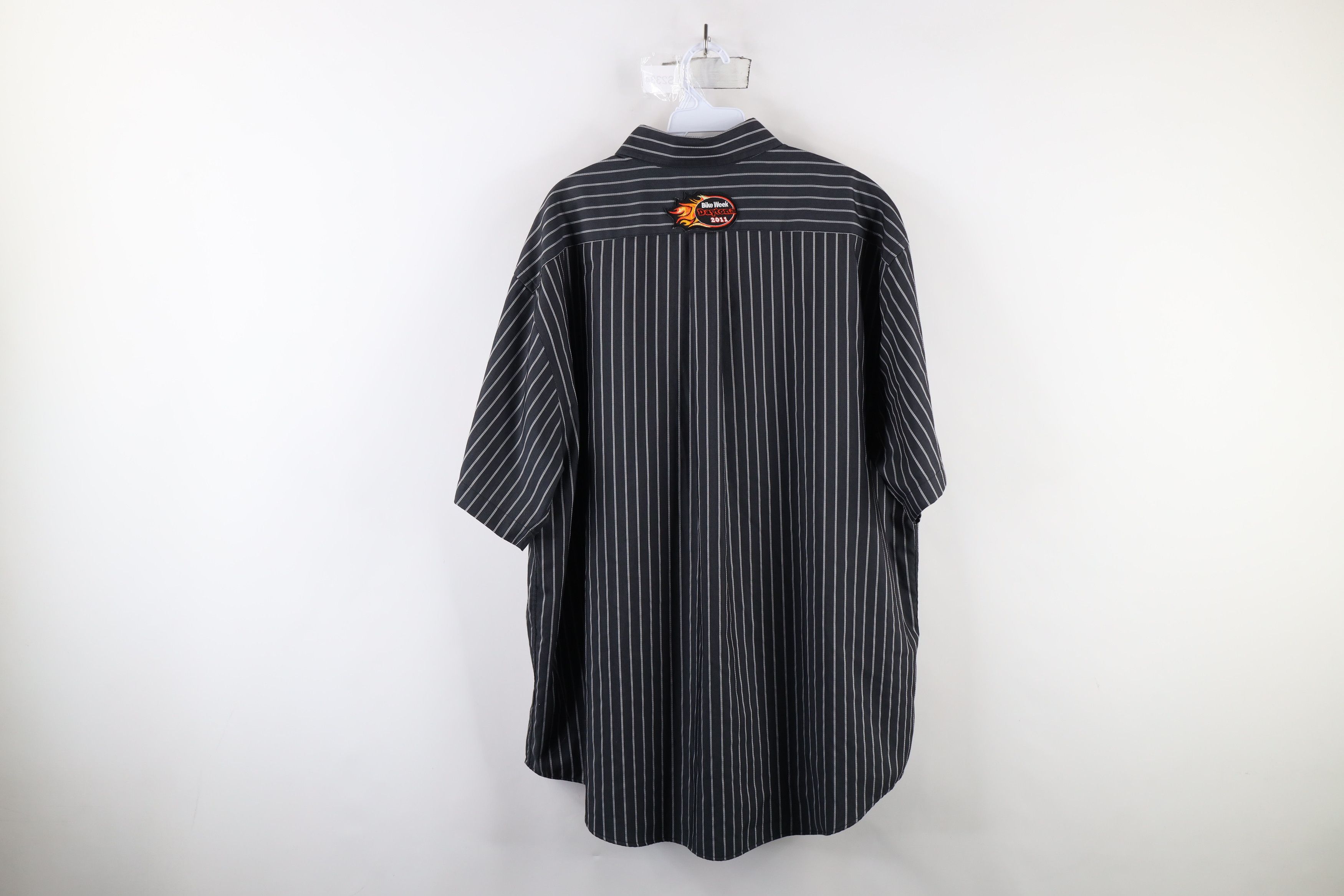Vintage Vintage Y2K 2011 Daytona Bike Week Striped Button Down Shirt Size US XL / EU 56 / 4 - 10 Thumbnail