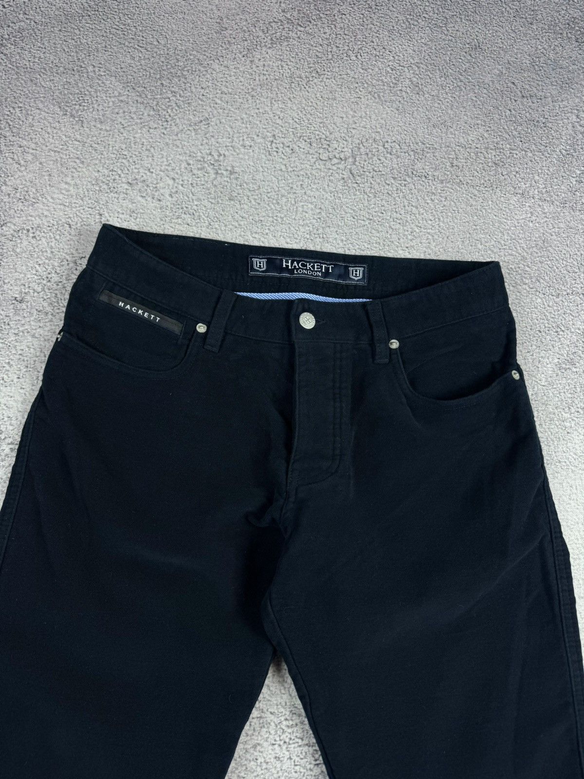 Hackett HACKETT London Velour Cotton Navy Blue Chino Pants Trousers Size US 31 - 9 Thumbnail