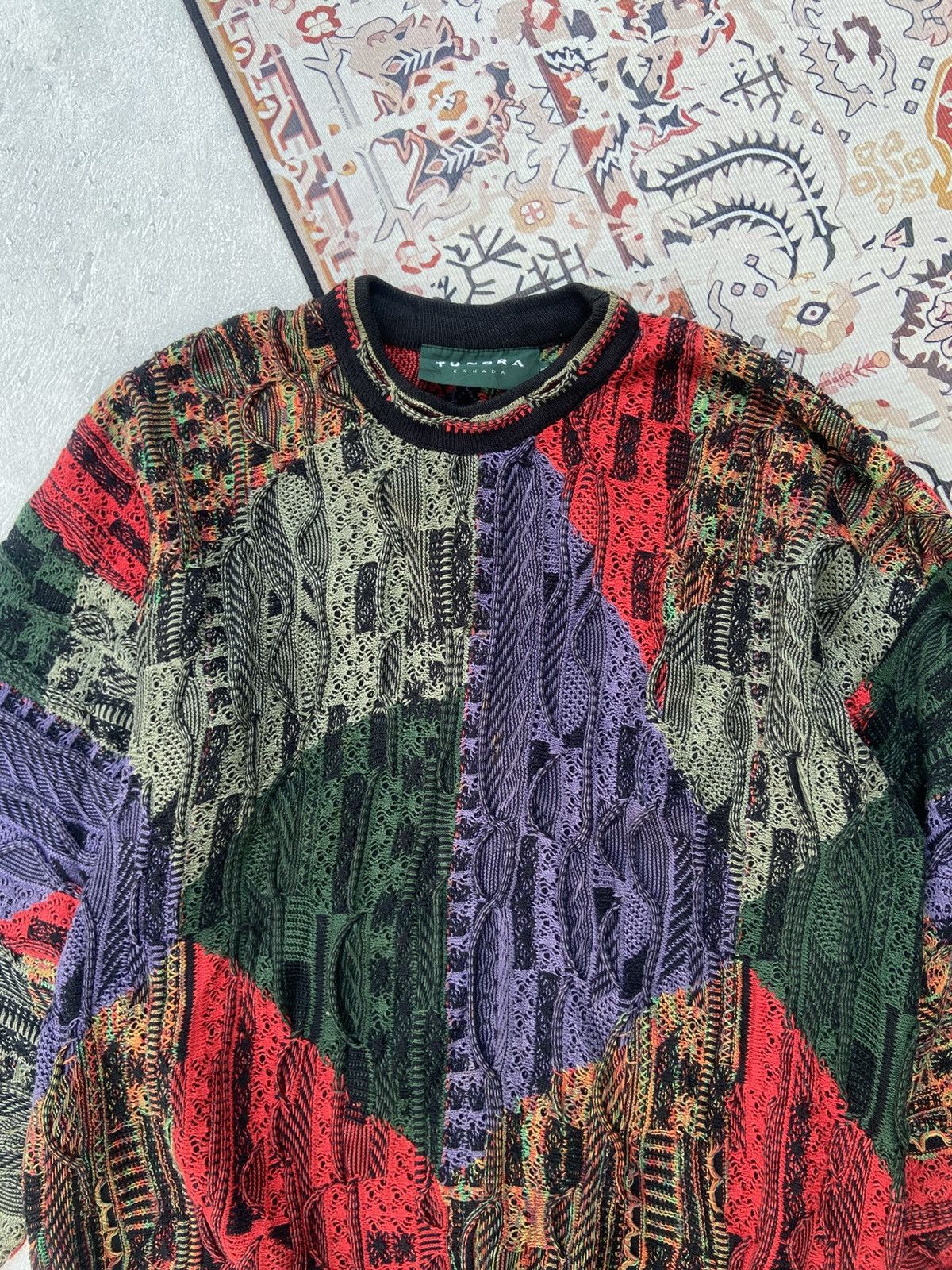 Tundra Canada Rare Tundra Knit COOGI 3D Cable Archive Sweater Size US XL / EU 56 / 4 - 4 Thumbnail