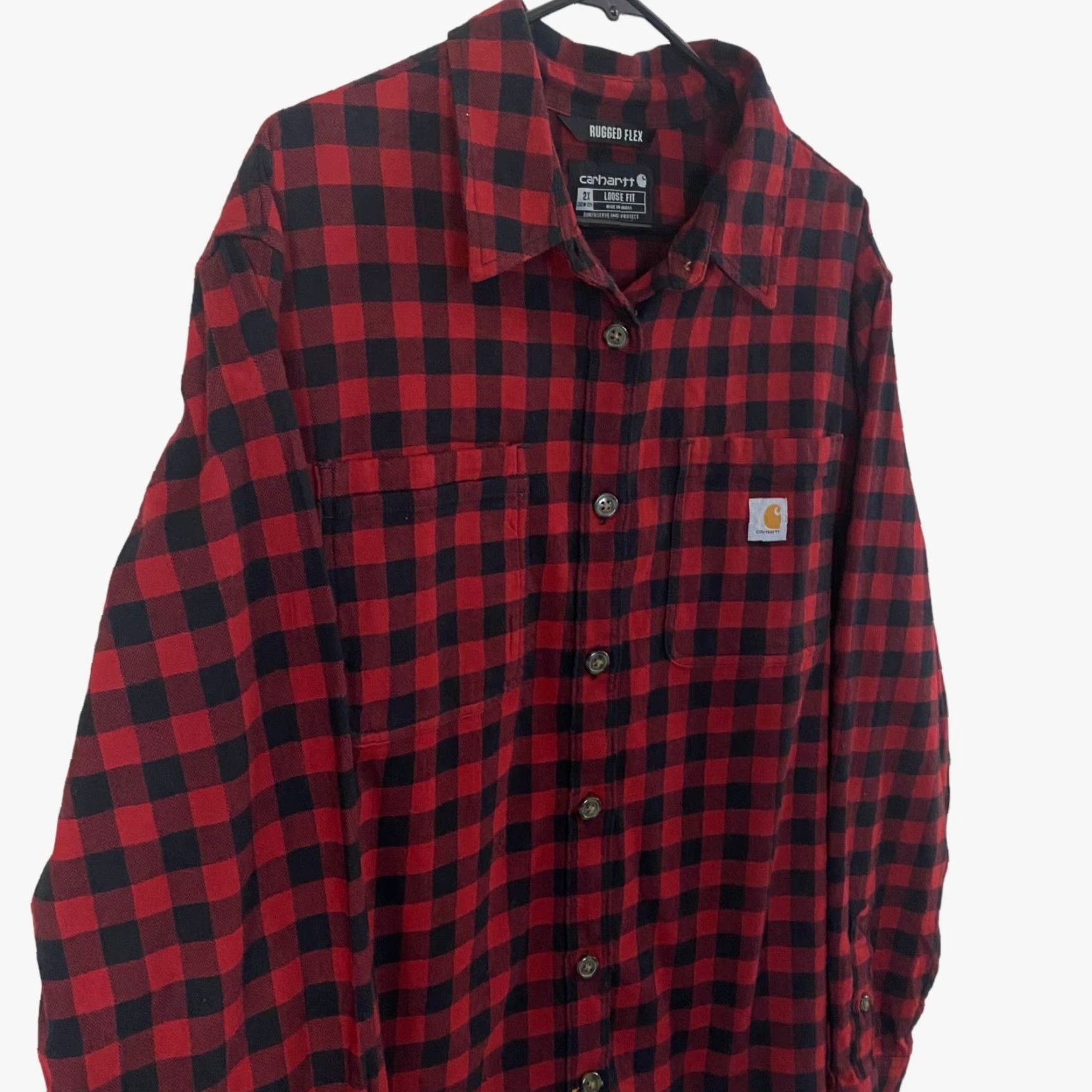 Carhartt VINTAGE Carhartt Rugged Flex Button-Up Flannel Shirt Red Black Buffalo Plaid Womens Plus 2X Casual Western Size XXL / US 16-18 / IT 52-54 - 4 Thumbnail