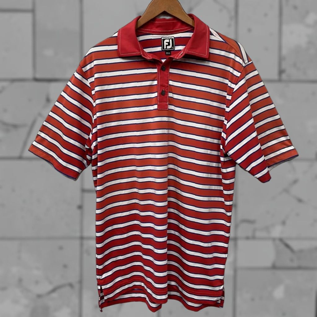 Footjoy FootJoy Athletic Striped Polo Shirt Mens Size L Multicolor Athletic Fit Stretchy Regular Polo Men Size US L / EU 52-54 / 3 - 1 Thumbnail