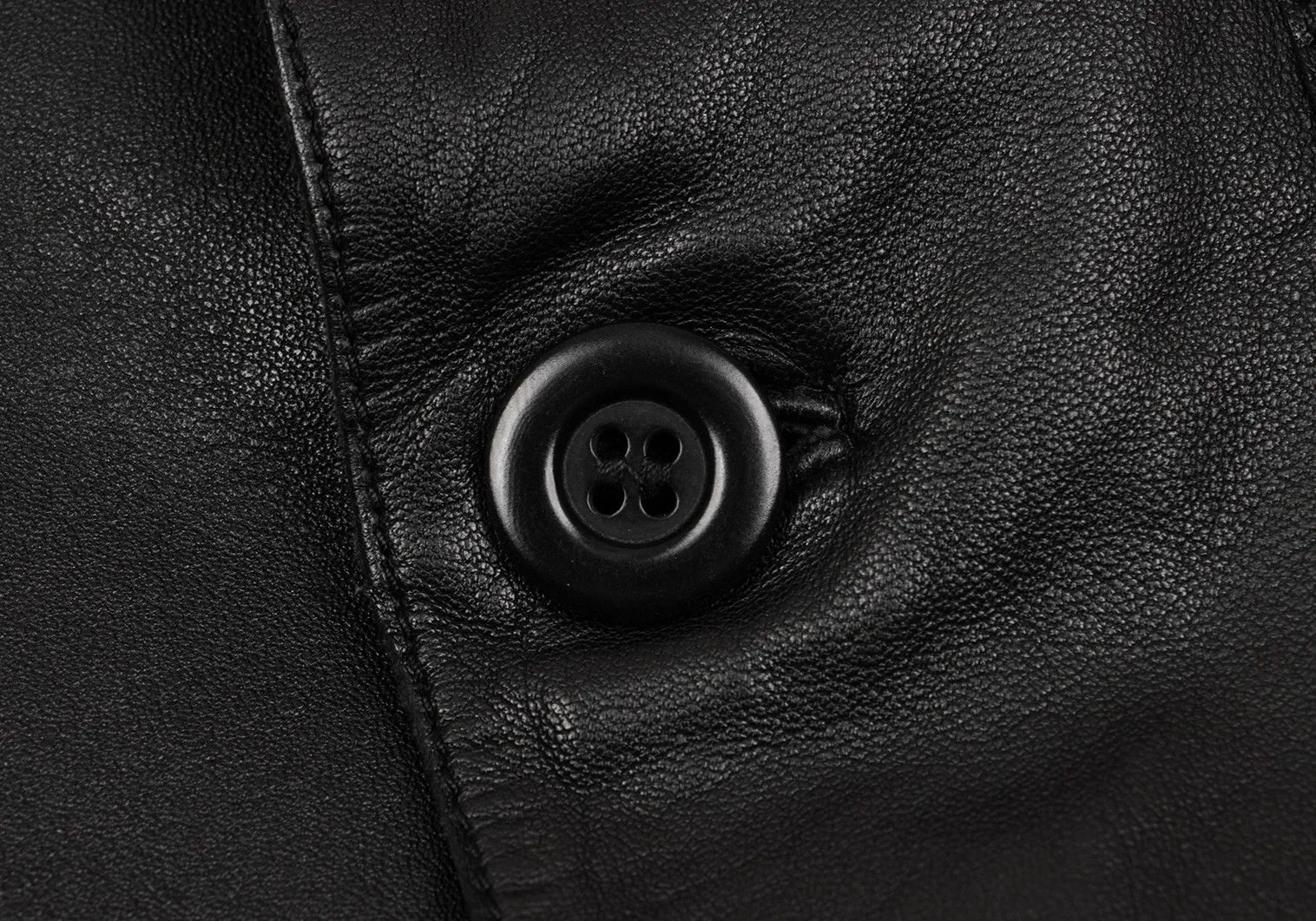 Emporio Armani Back Cutwork Design Leather Tailored Jacket Black 46 Size US S / EU 44-46 / 1 - 10 Thumbnail