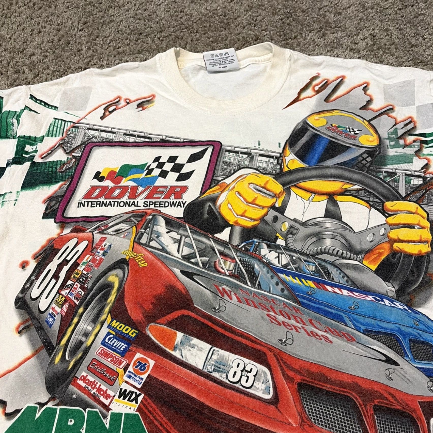 Chase Authentics VINTAGE Dover Speedway NASCAR Racing All Over Print T-Shirt Large White Mens L Chase Authentics Size US L / EU 52-54 / 3 - 4 Thumbnail