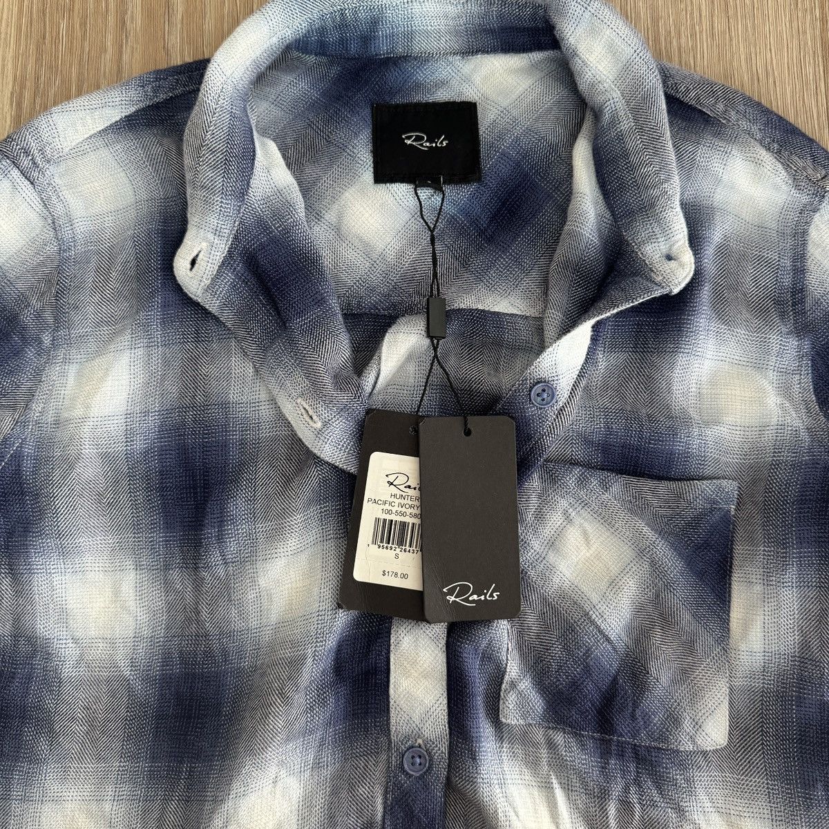 Rails NWT Hunter Pacific Ivory Blue Plaid Button Down Shirt Size S / US 4 / IT 40 - 10 Thumbnail