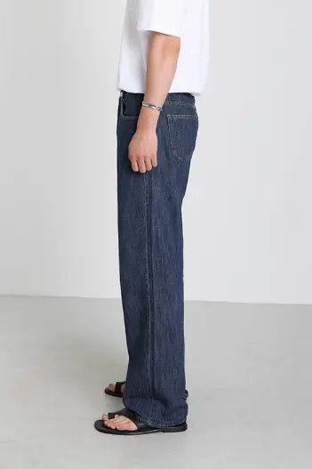 Japanese Brand Dark blue vintage men's loose straight casual jeans Size US 32 / EU 48 - 7 Thumbnail