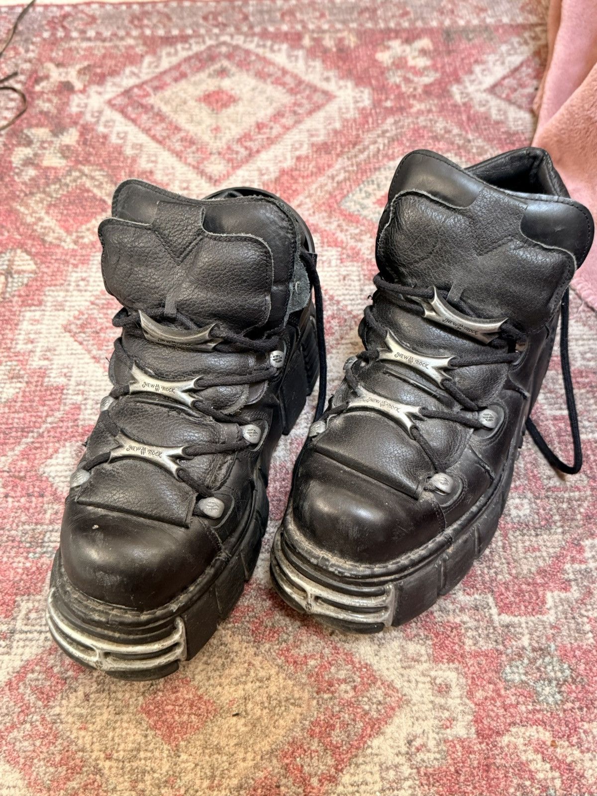 New Rock New Rock black tower ankle boots Size US 11.5 / EU 44-45 - 3 Thumbnail