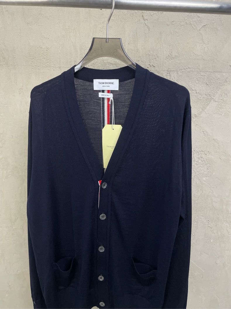 Thom Browne Thom browne Four-striped wool cardigan with colorful stripe Size US L / EU 52-54 / 3 - 3 Thumbnail