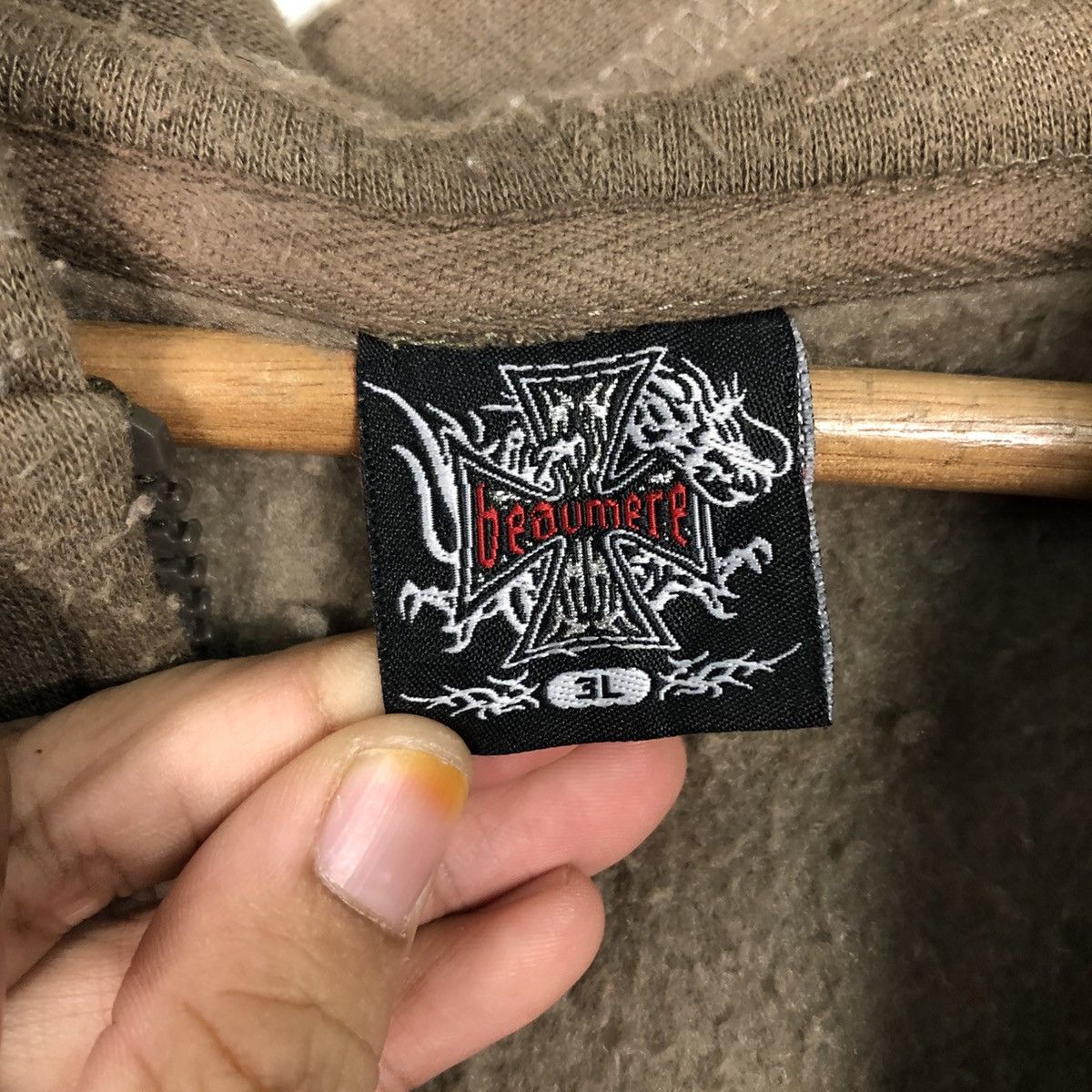 Japanese Brand 📌Vintage Zipper Hoodie Jacket Beaumere Punk Design Backhit Size US L / EU 52-54 / 3 - 21 Thumbnail