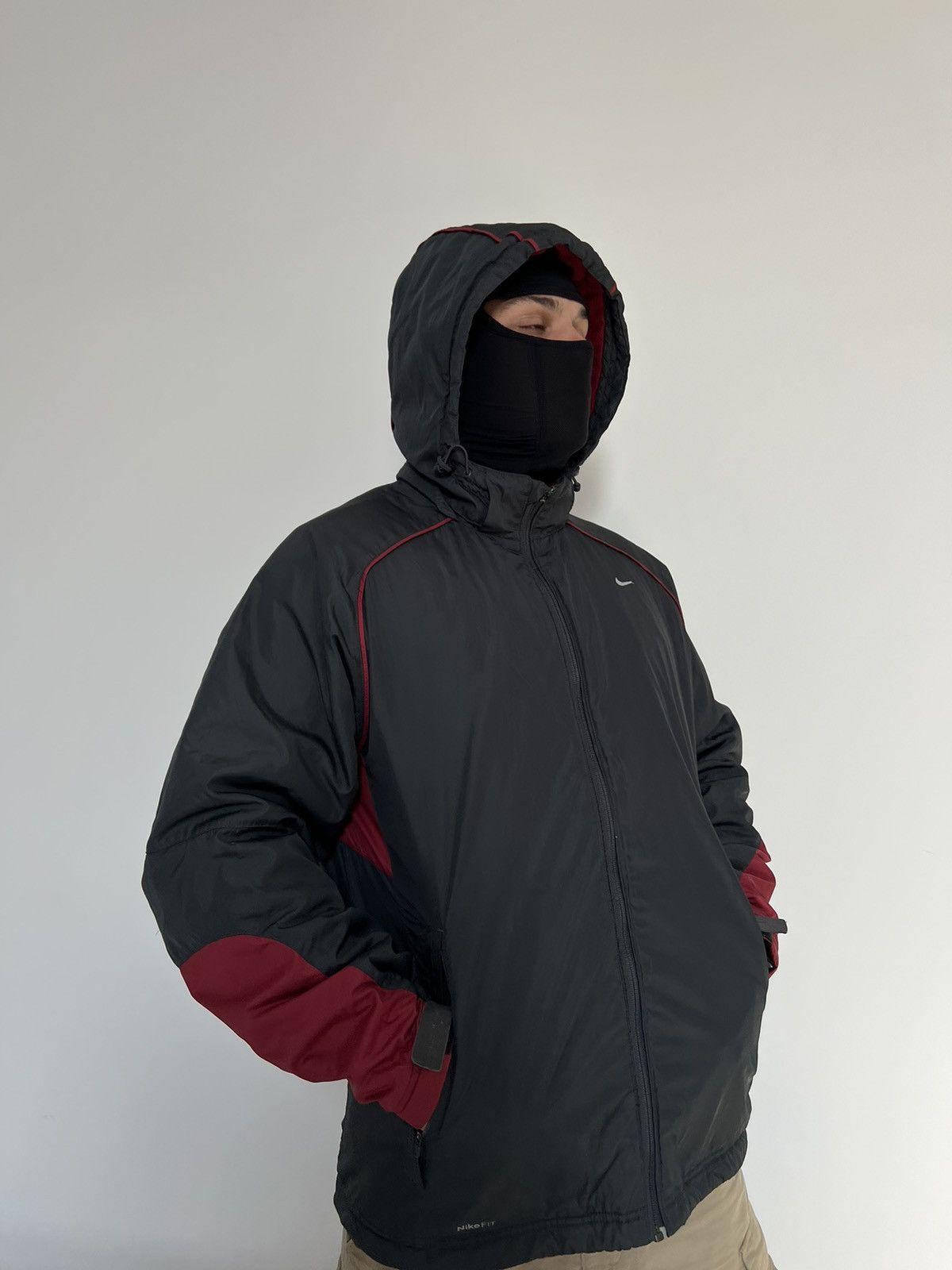 Nike × Vintage 90's NIKE FIT SWOOSH LOGO RARE PUFFER JACKET GORPCORE Y2K Size US L / EU 52-54 / 3 - 7 Thumbnail