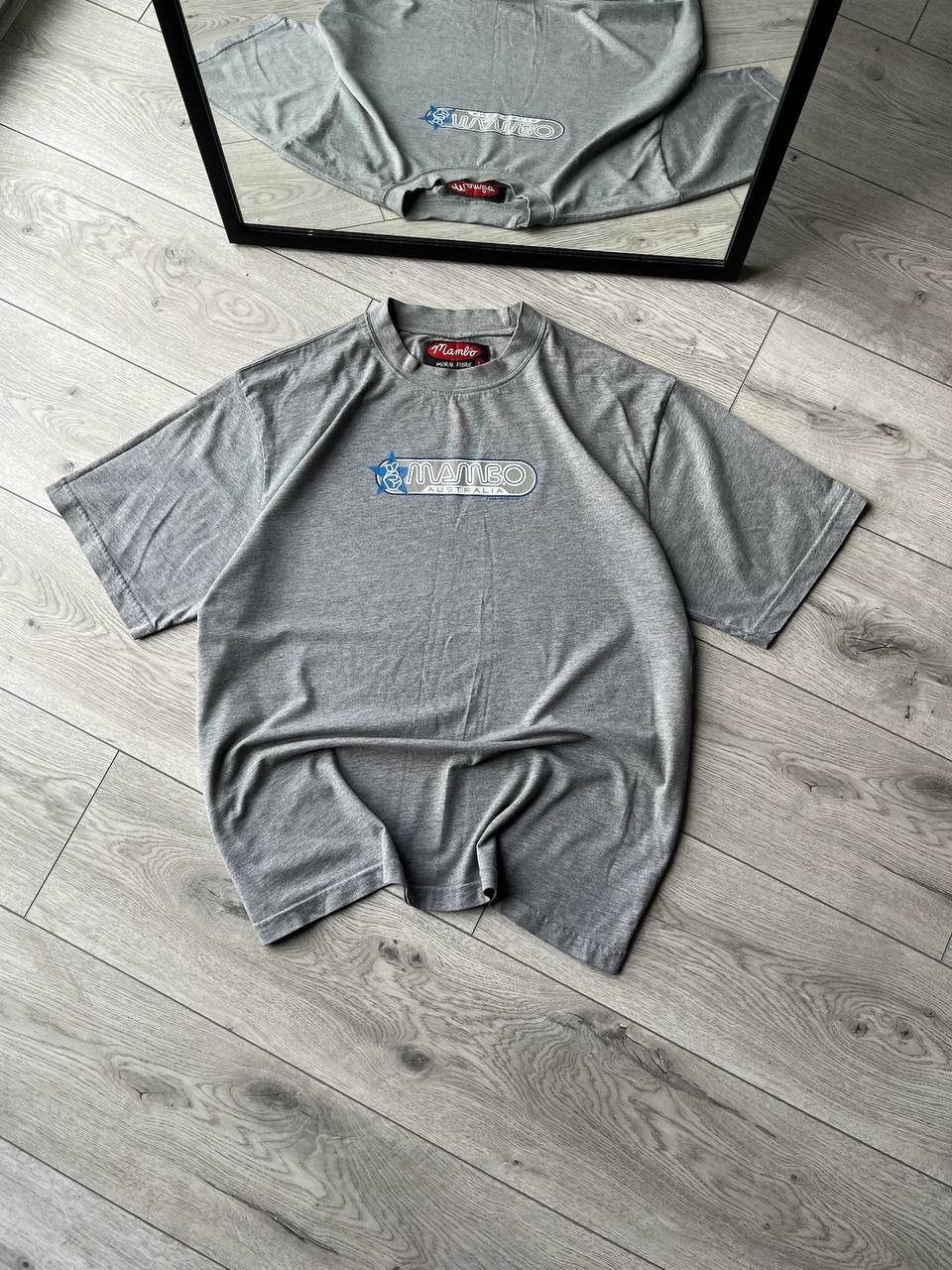 Vintage Mambo Moral Fibre Grey Boxy T-shirt Y2K L