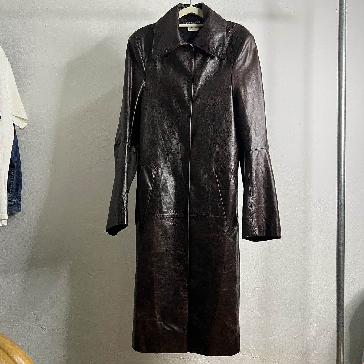 Ann Demeulemeester Ann Demeulemeester Brown Leather Trench Coat Size US S / EU 44-46 / 1 - 1 Thumbnail